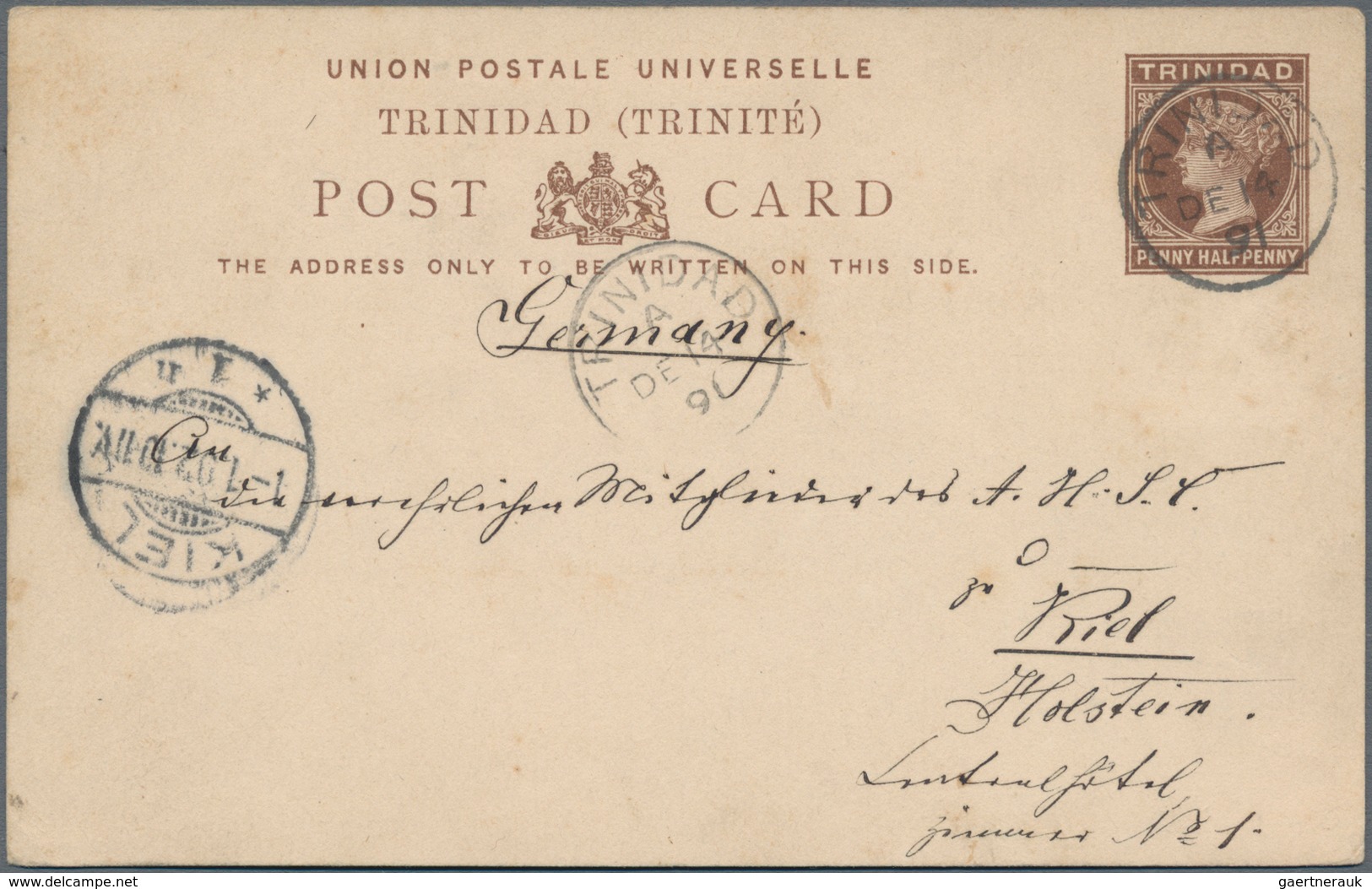Deutsche Schiffspost Im Ausland - Seepost: 1891/1892, 2 C Red Straits Settlements Postal Stationery - Sonstige & Ohne Zuordnung