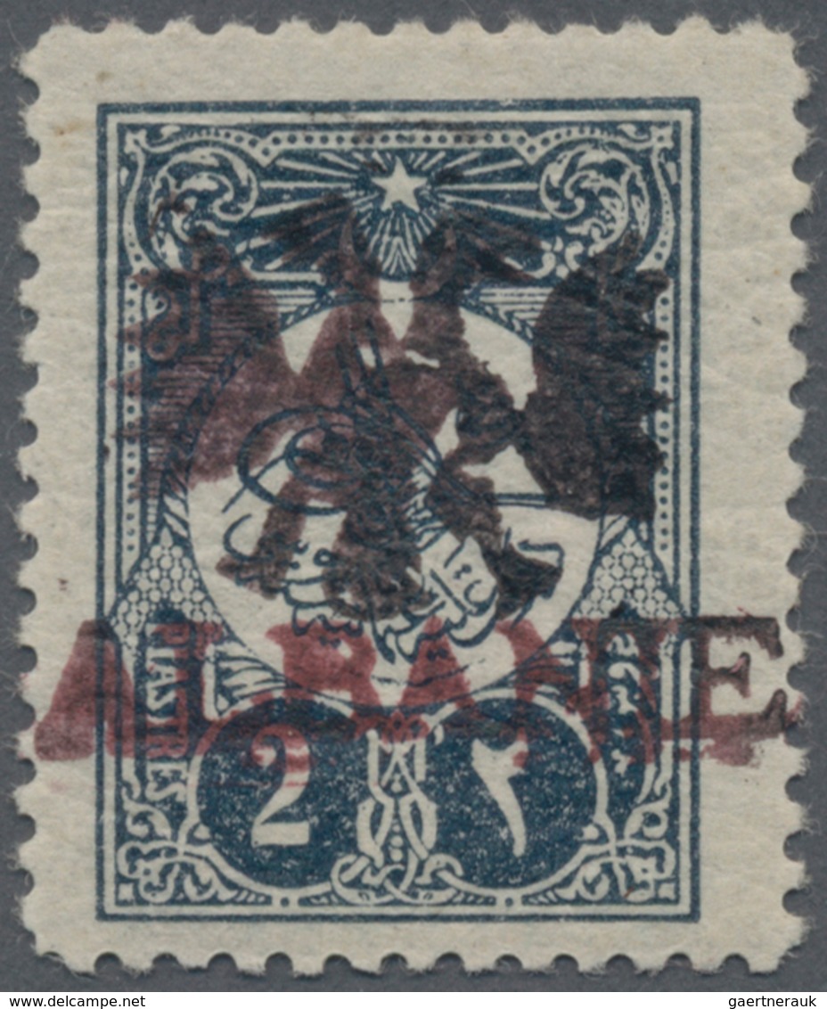 Albanien: 1913, Ottoman Empire, 2 Pia Deep Blue (Mi.163), Applied For An Essay Of The Overprint With - Albanien