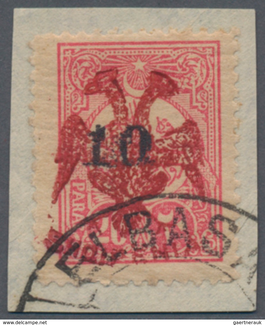 Albanien: 1913, Double Headed Eagle Overprints, Revaluation "10" On 20pa. Rose With RED EAGLE OVERPR - Albanië