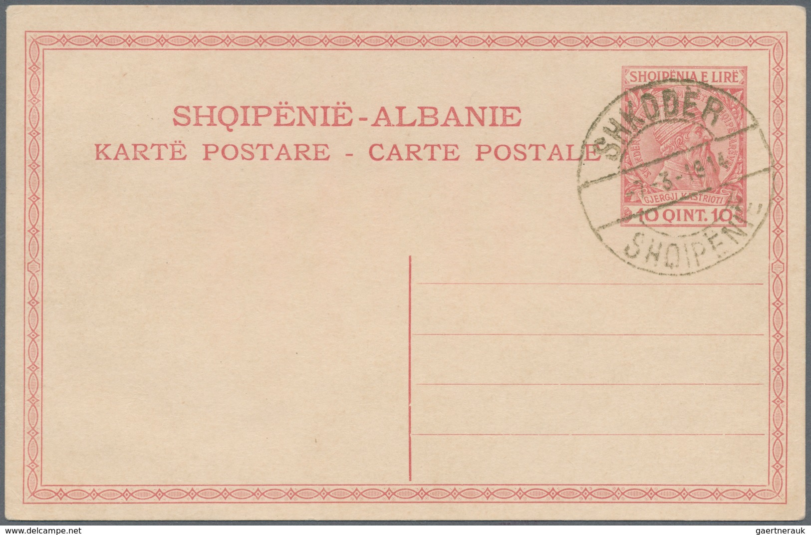 Albanien: 1913, Definitives Skanderberg, 2q.-1fr., Complete Set Of Six Values On Piece Neatly Cancel - Albanië