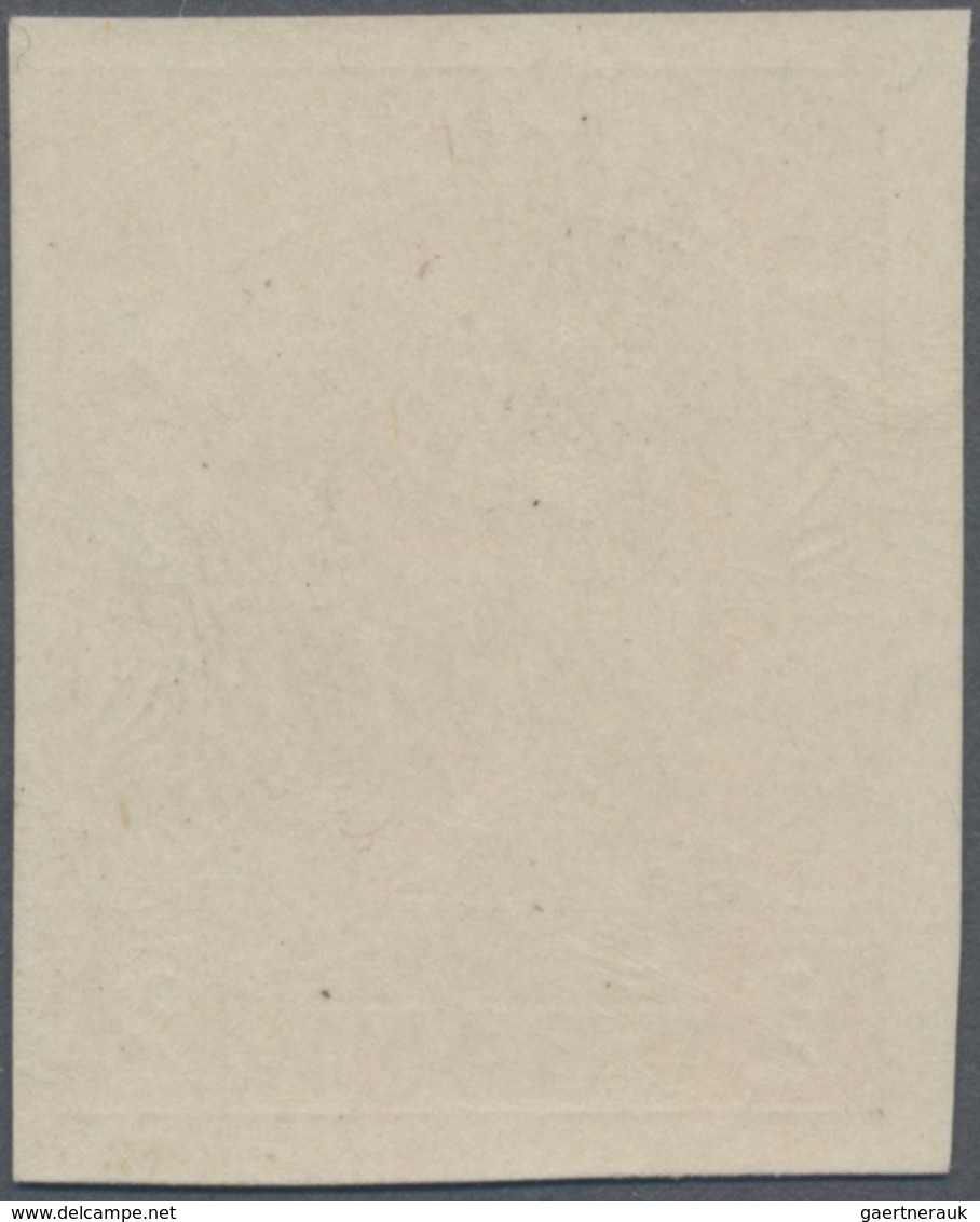 Albanien: 1914, Prince William Of Wied, 2fr. Orange, Imperforate Proof On Gummed Paper (fingerprints - Albanien