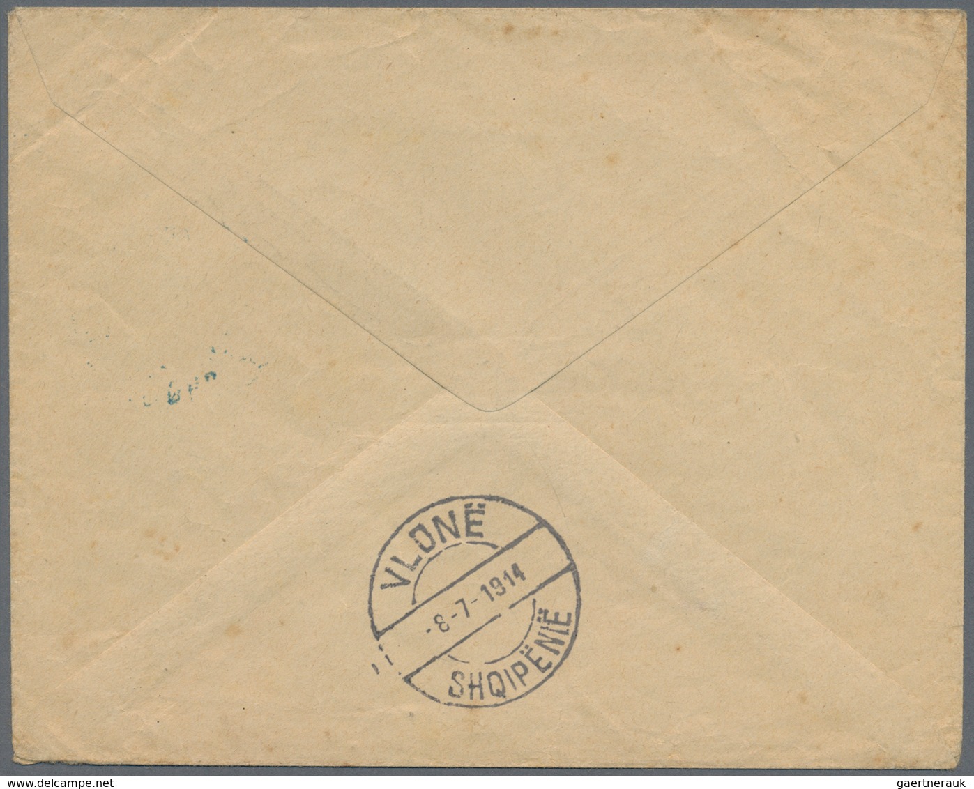 Albanien - Lokalausgaben: 1914, TEPELENA Military Post, 1 Gr Blue Provisional Postal Stationery Enve - Albanie