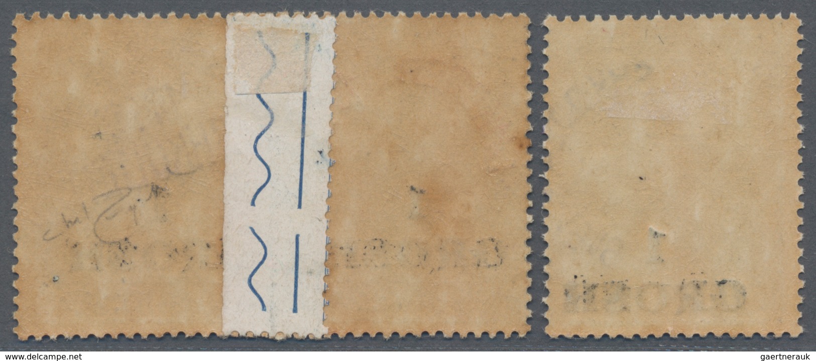 Albanien - Lokalausgaben: SHKODER: 1919, 1gr. On 25q. Blue, Single Stamp With VERTICAL Surcharge Plu - Albanië