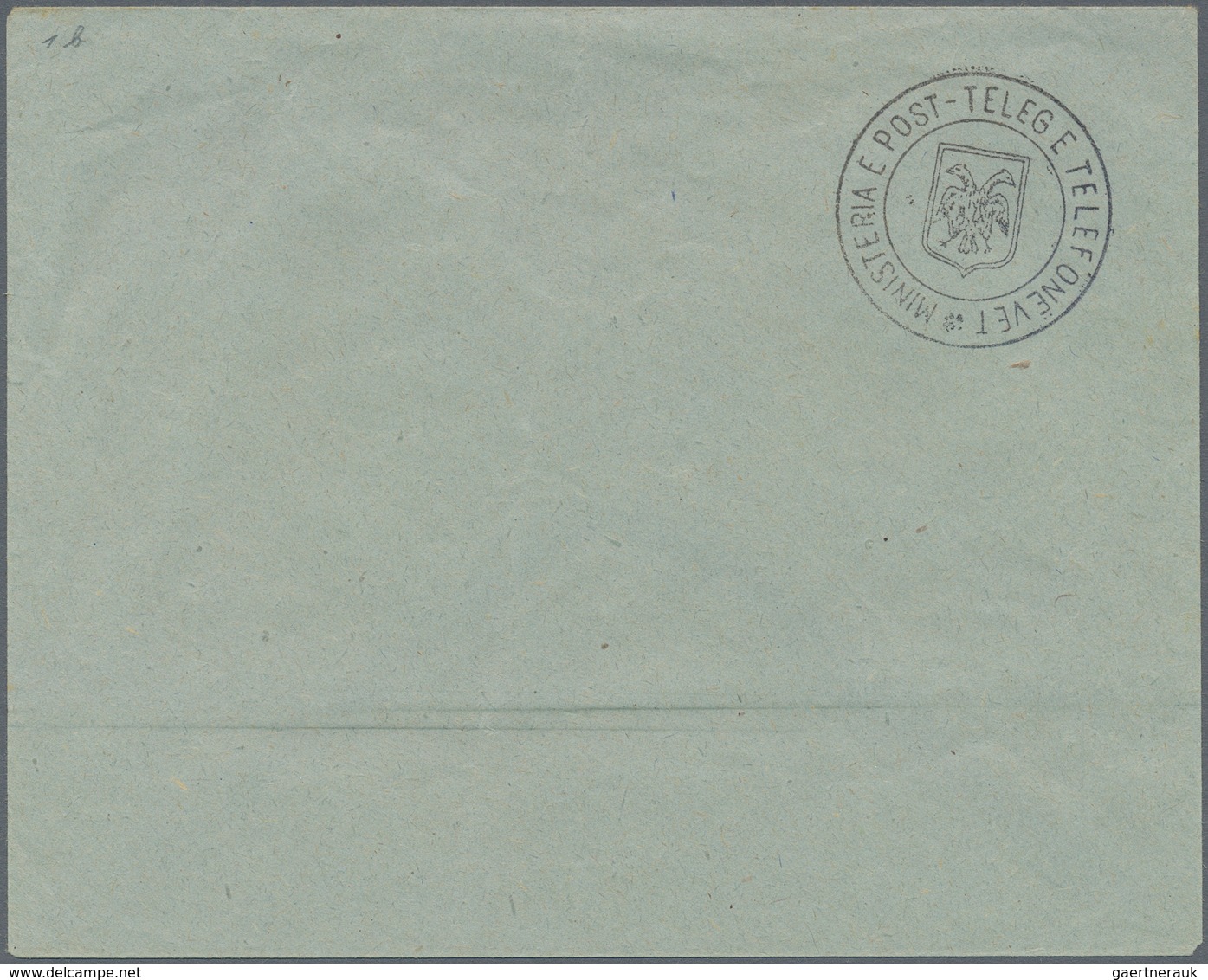 Albanien - Ganzsachen: 1913, (1 Gr) Black On Blue Postal Stationery Cover, Unused, Signed - Albanië