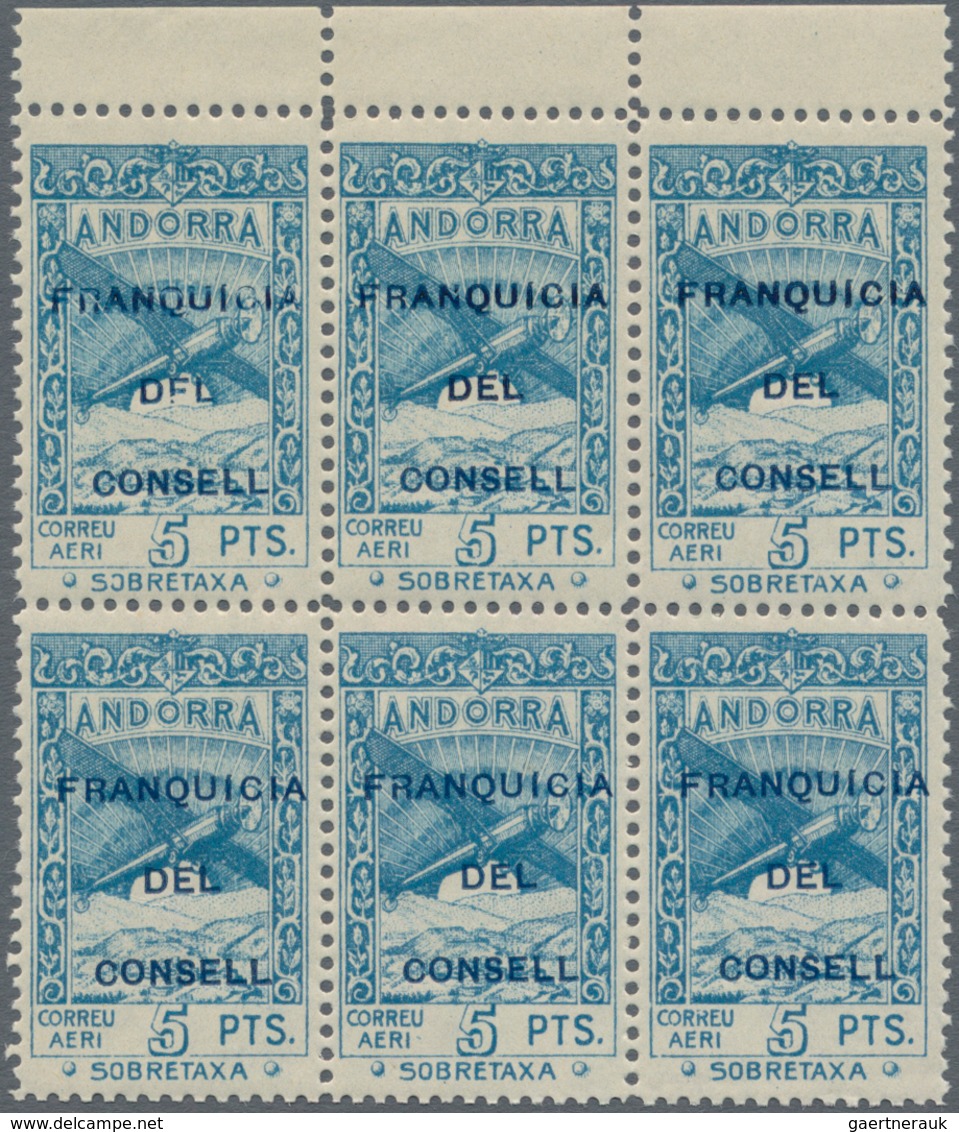 Andorra - Spanische Post: 1932, Not Issued Airmail Set Of 12 With Opt. 'FRANQUICIA DEL CONSELL' In B - Other & Unclassified