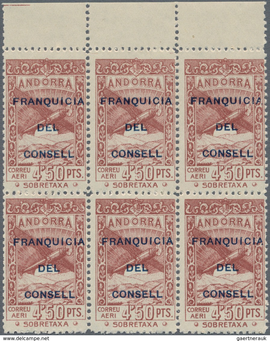 Andorra - Spanische Post: 1932, Not Issued Airmail Set Of 12 With Opt. 'FRANQUICIA DEL CONSELL' In B - Sonstige & Ohne Zuordnung