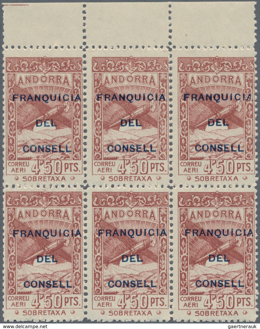 Andorra - Spanische Post: 1932, Not Issued Airmail Set Of 12 With Opt. 'FRANQUICIA DEL CONSELL' In B - Andere & Zonder Classificatie