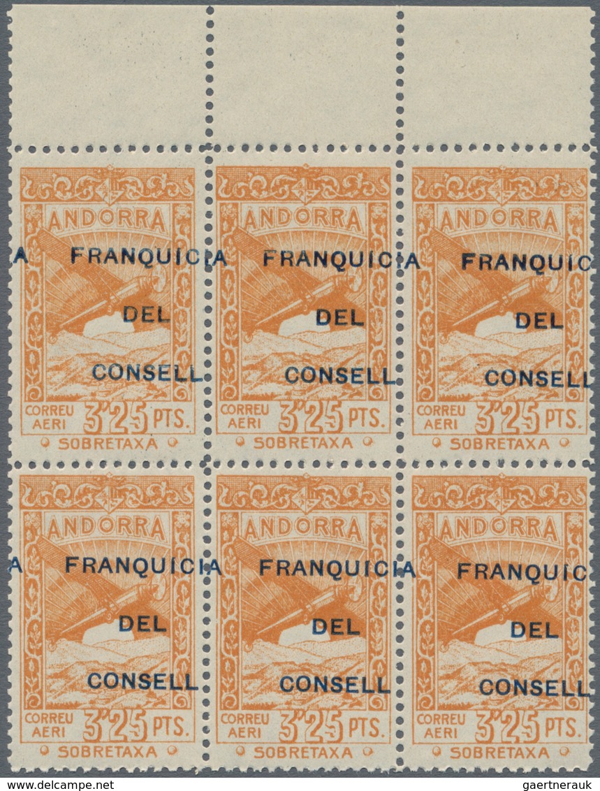 Andorra - Spanische Post: 1932, Not Issued Airmail Set Of 12 With Opt. 'FRANQUICIA DEL CONSELL' In B - Andere & Zonder Classificatie