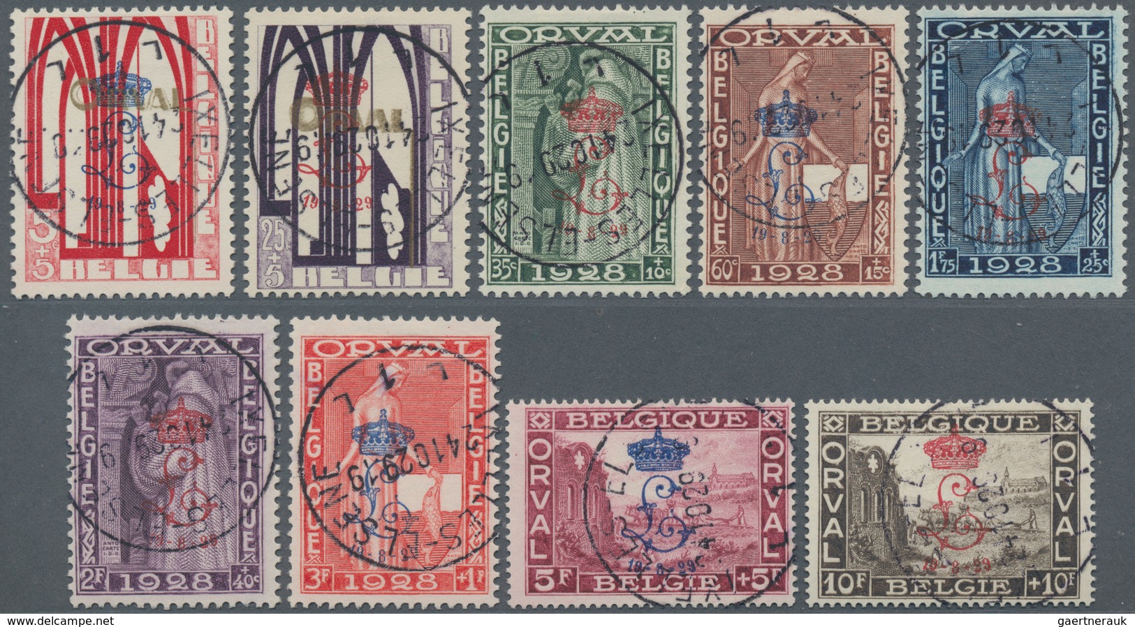 Belgien: 1929. Laying Of The Foundation Stone Of The Abbey Orvey, 5+5c - 10 F + 10F, Complete Set Of - Andere & Zonder Classificatie