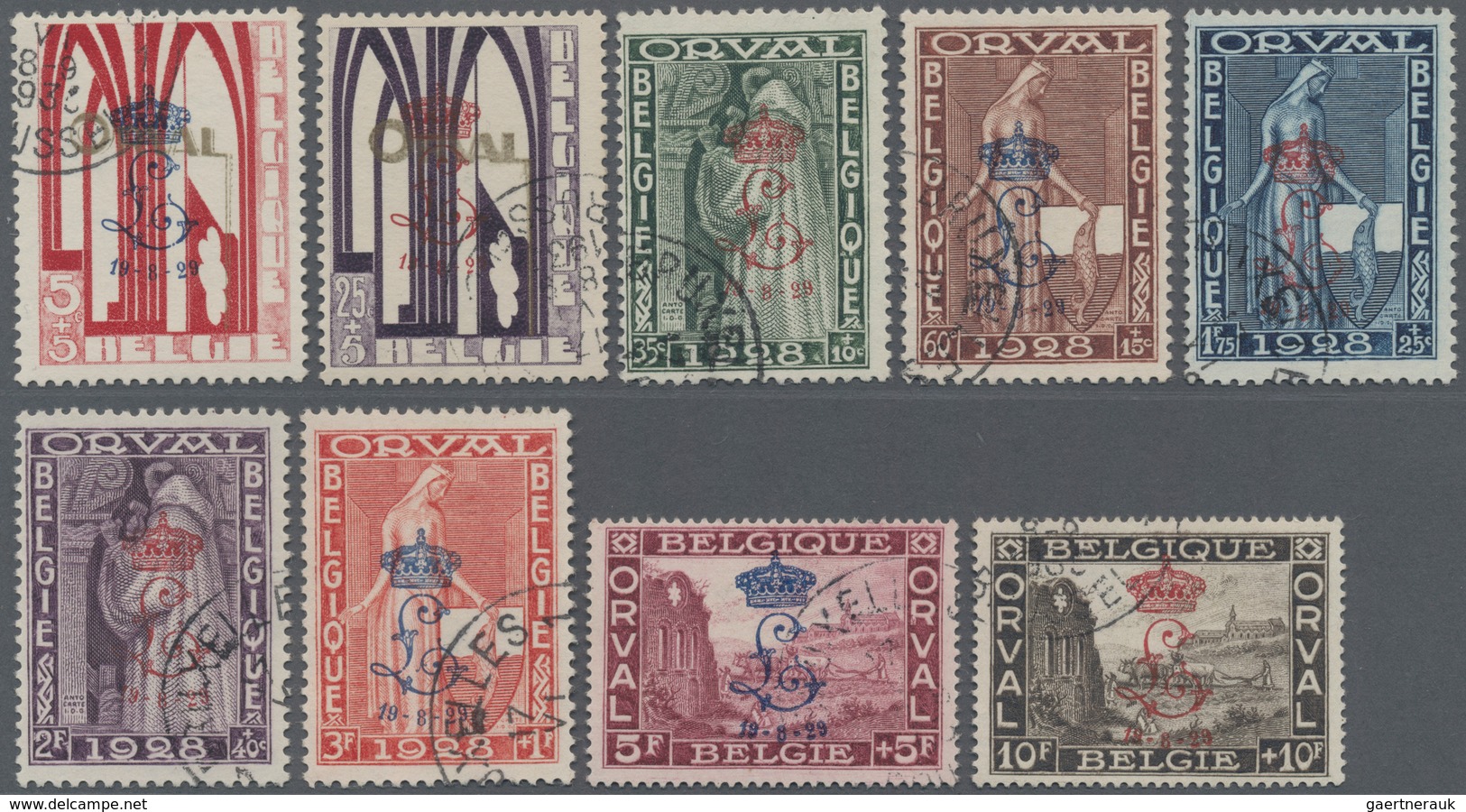 Belgien: 1929. Laying Of The Foundation Stone Of The Abbey Orvey, 5+5c - 10 F + 10F, Complete Set Of - Andere & Zonder Classificatie