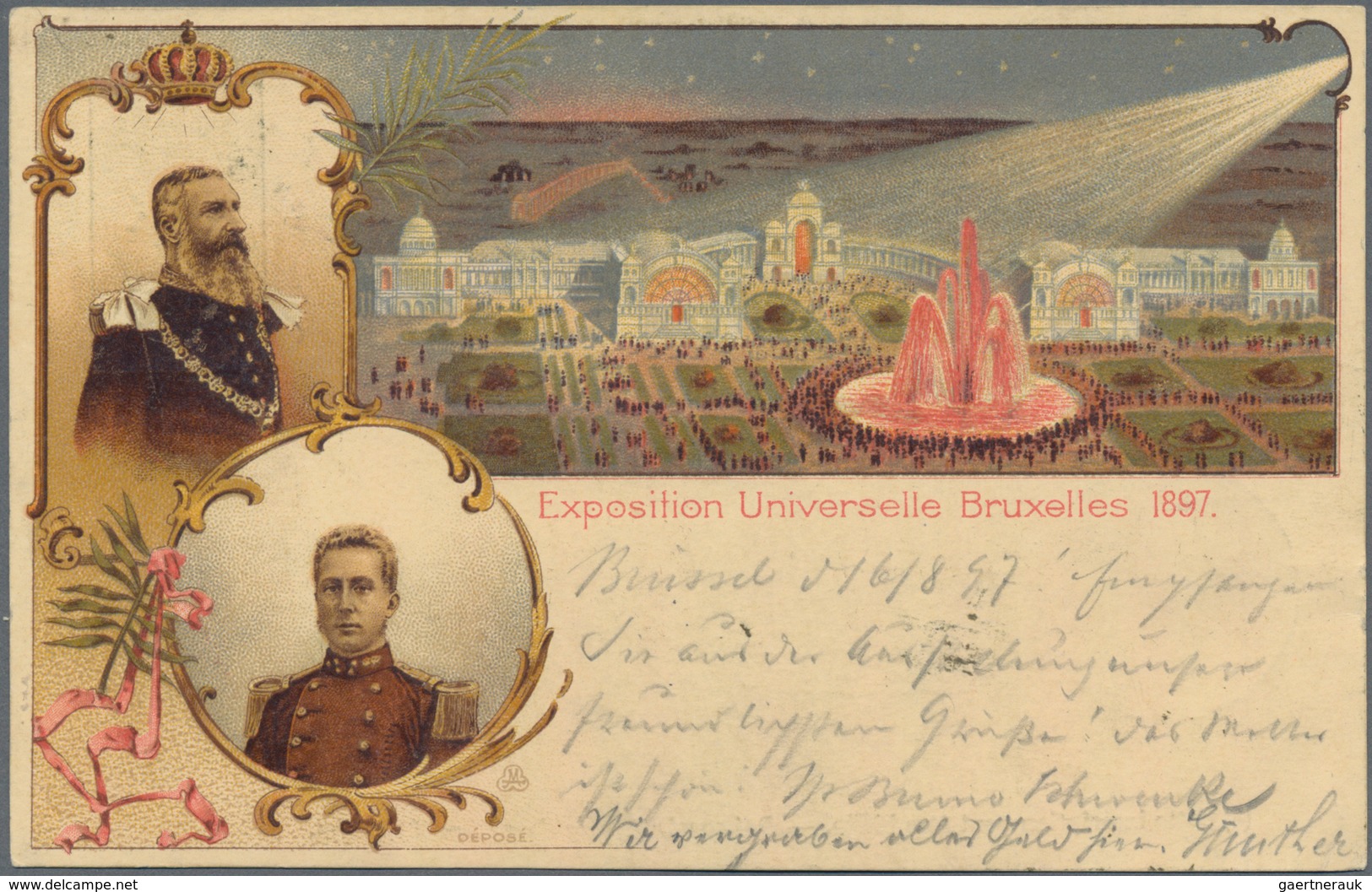Belgien - Ganzsachen: 1879, 5c Green Postal Stationery Souvenir Postcard Of "Expos. Univers. Bruxell - Other & Unclassified