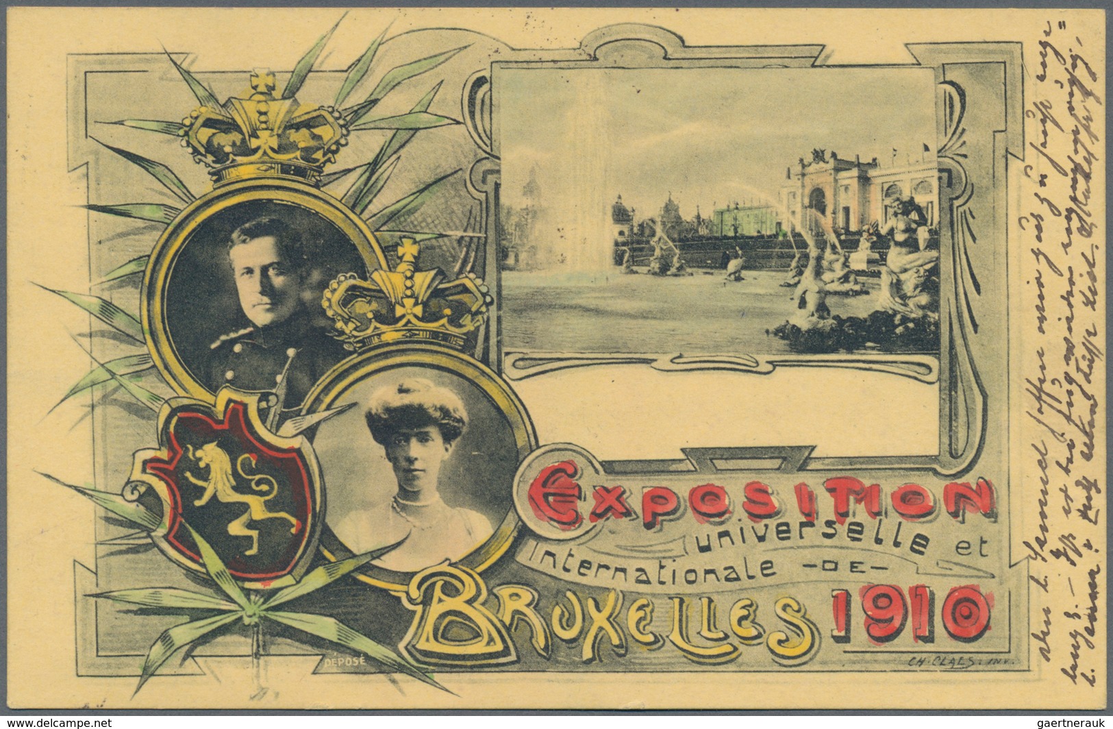 Belgien - Ganzsachen: 1910, 5c Green Postal Stationery Souvenir Postcard Of "Expos. Univers. Bruxell - Other & Unclassified