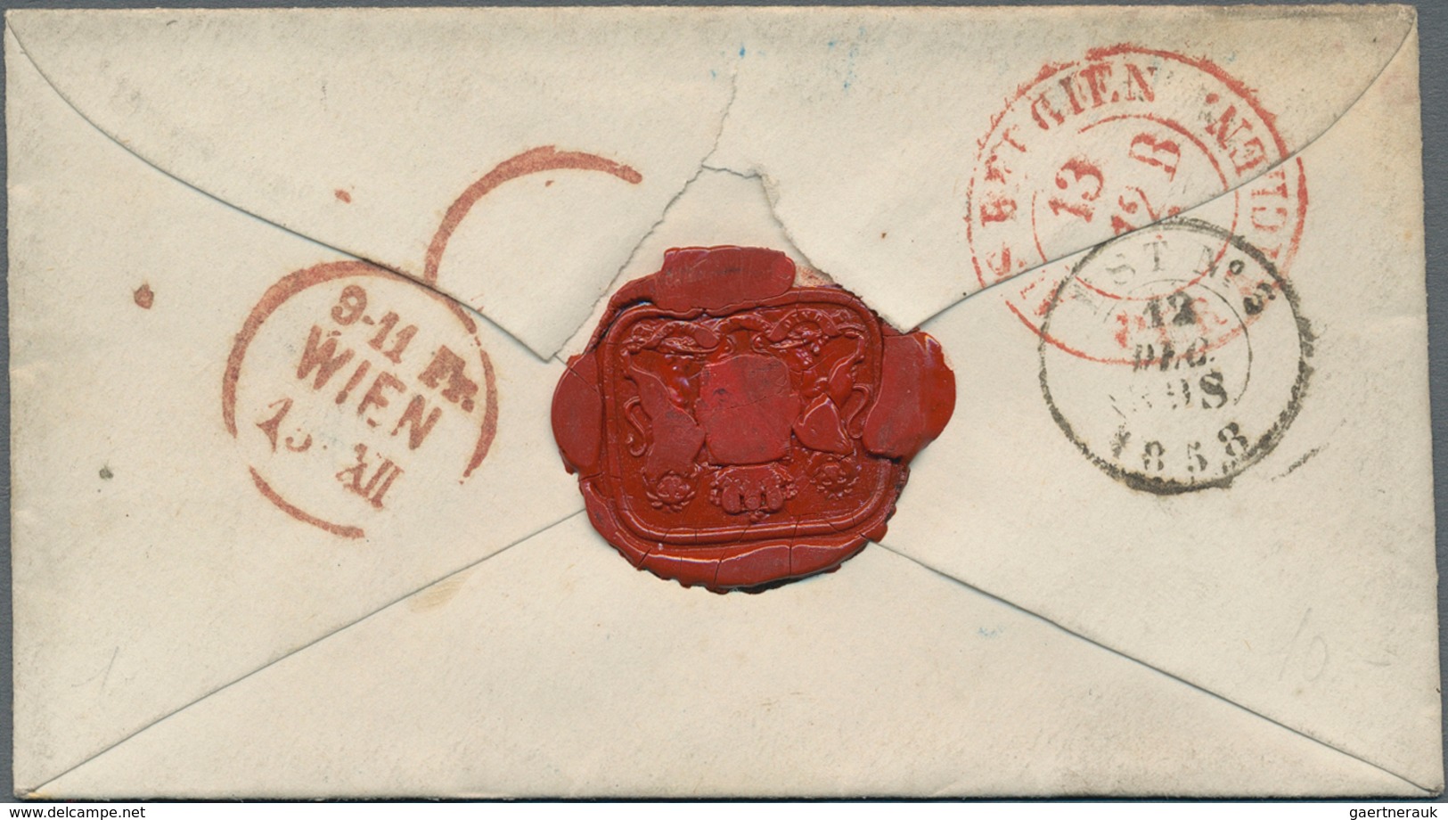 Belgien - Stempel: 1858, Tiny Cover From Bruxelles To Vienna With Double-circle And Straight Line "B - Other & Unclassified