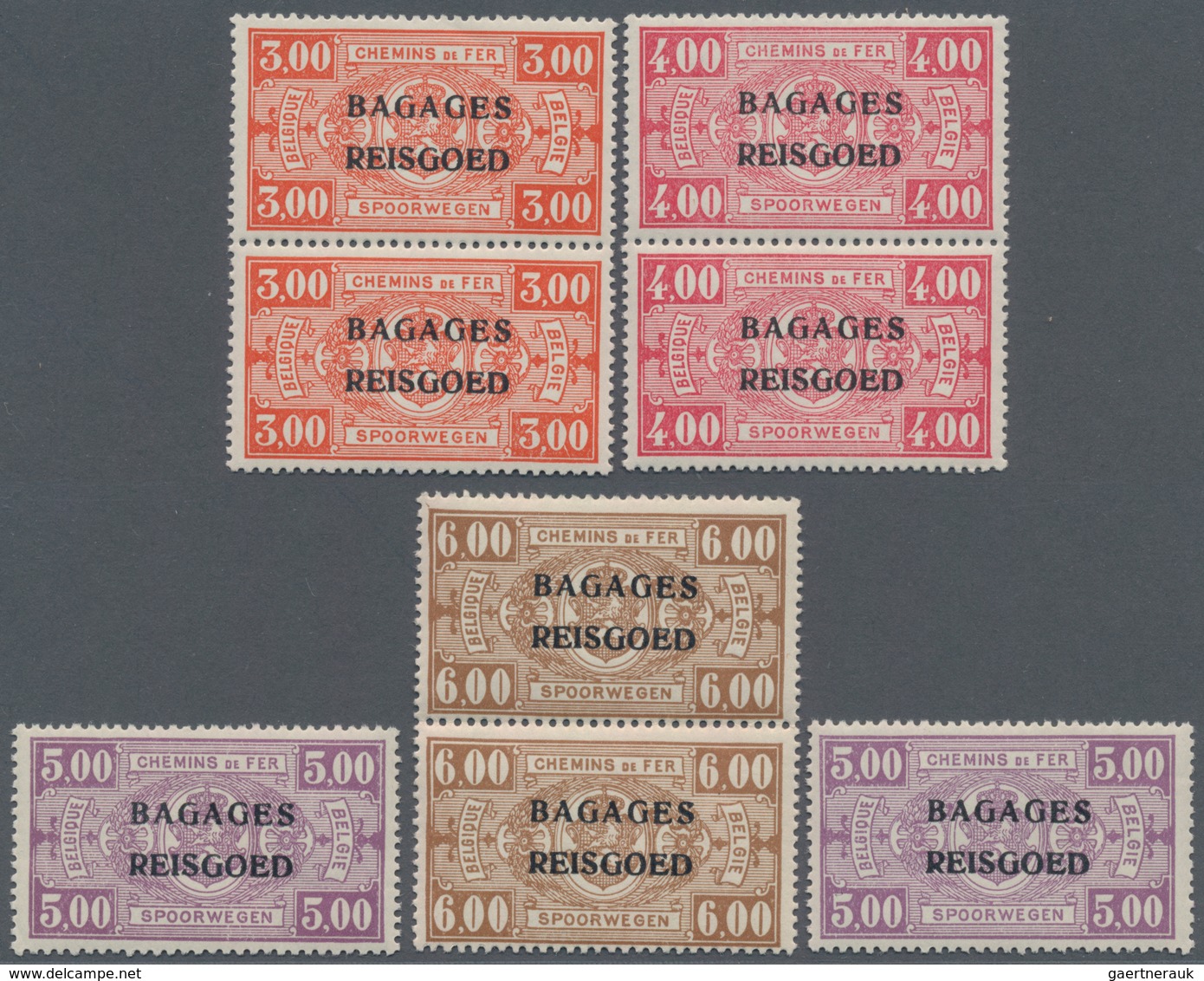 Belgien - Besonderheiten: PARCEL POST 1935, Railway Parcel Stamps With Two-line Opt. ‚BAGAGES / REIS - Sonstige & Ohne Zuordnung
