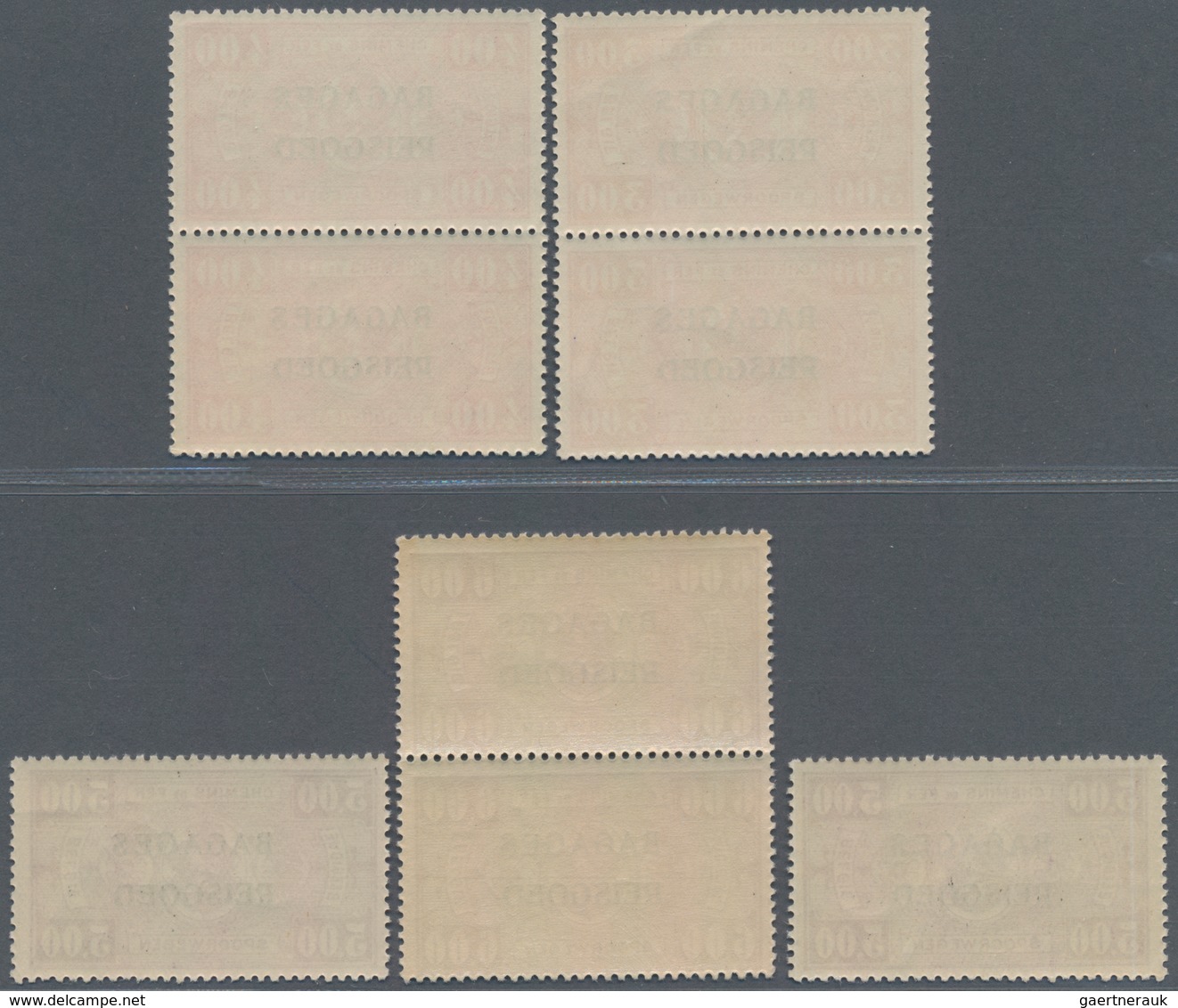 Belgien - Besonderheiten: PARCEL POST 1935, Railway Parcel Stamps With Two-line Opt. ‚BAGAGES / REIS - Andere & Zonder Classificatie