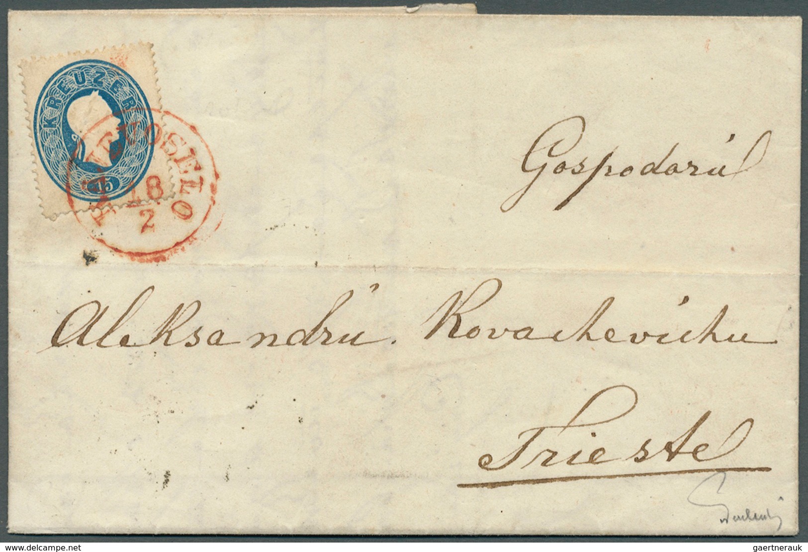 Bosnien Und Herzegowina: 1862, Entire Letter From BRCKO 17 Febr. To Triest, Carried Privately To RAJ - Bosnien-Herzegowina