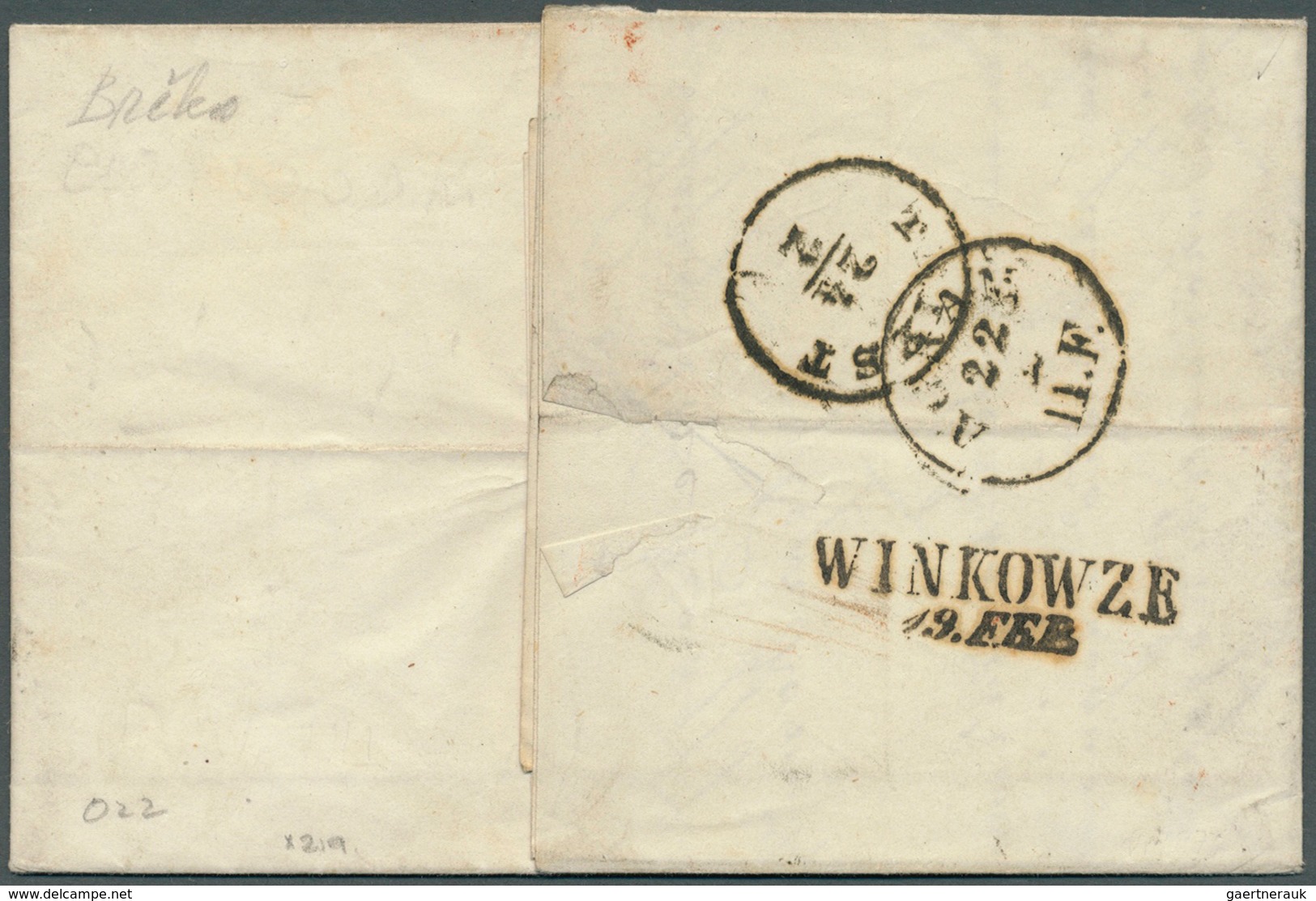 Bosnien Und Herzegowina: 1862, Entire Letter From BRCKO 17 Febr. To Triest, Carried Privately To RAJ - Bosnië En Herzegovina