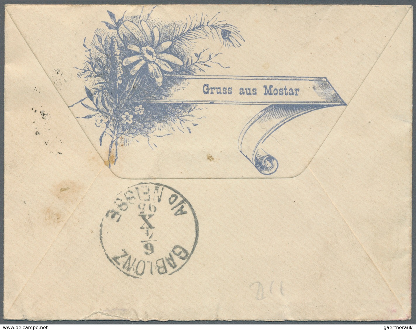 Bosnien Und Herzegowina: 1895, 2kr. Yellow And 3kr. Green, Attractive Franking On Cover "Gruss Aus M - Bosnia And Herzegovina