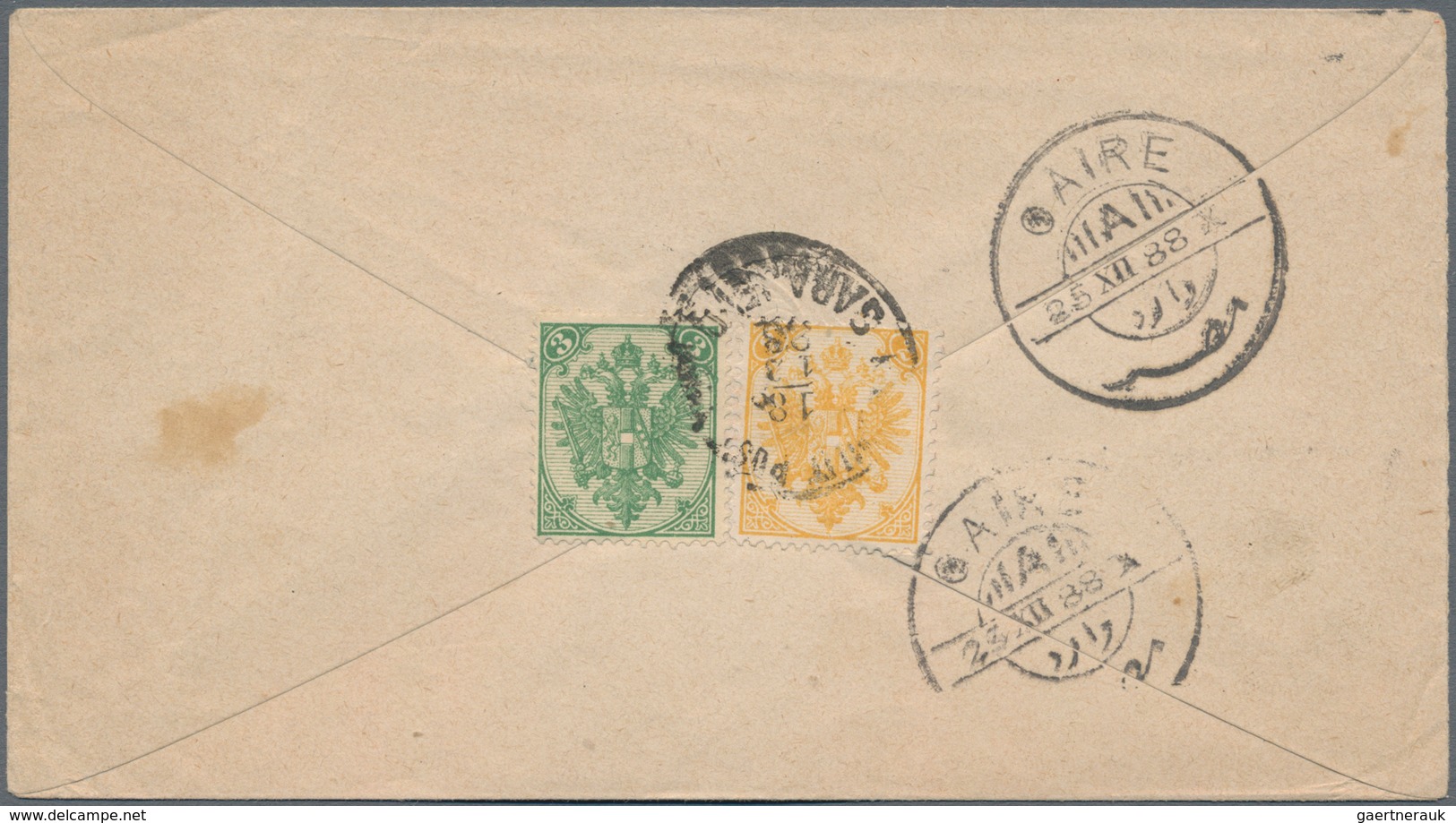 Bosnien Und Herzegowina - Ganzsachen: 1882 Postal Stationery Envelope 5k. Red Used From Sarajevo To - Bosnien-Herzegowina
