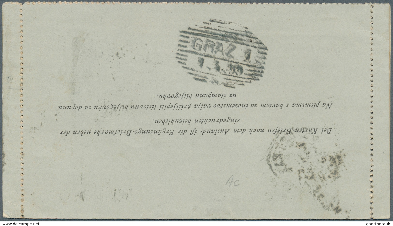 Bosnien Und Herzegowina - Ganzsachen: 1899, Letter Card 5kr. Rose Uprated By Pair 5kr. Red, Register - Bosnien-Herzegowina