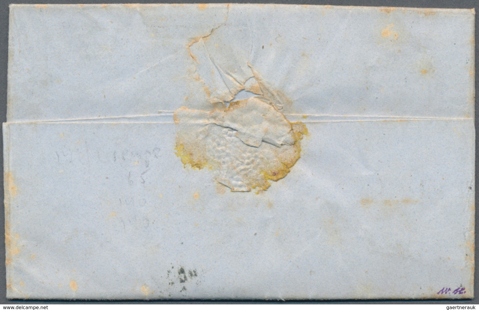 Dänemark: 1853 Small Entire Letter From Crempe To Marne Franked By Fire R.B.S. Tied By Numeral "141" - Ungebraucht