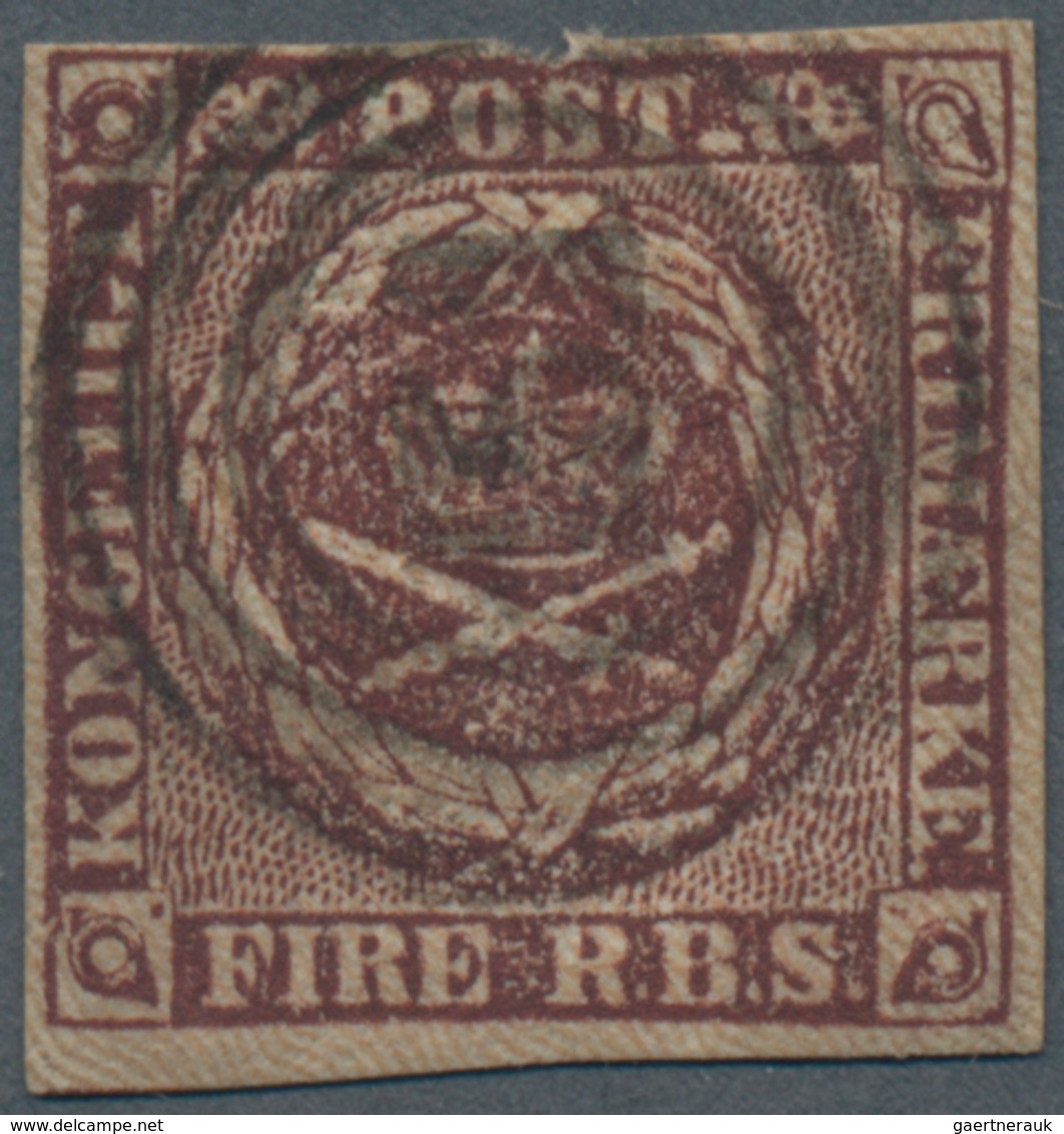 Dänemark: 1853 Numeral Handstamp "151" Of BÜREN Used On Fire R.B.S. Blackish-brown, Thiele II, Plate - Ungebraucht