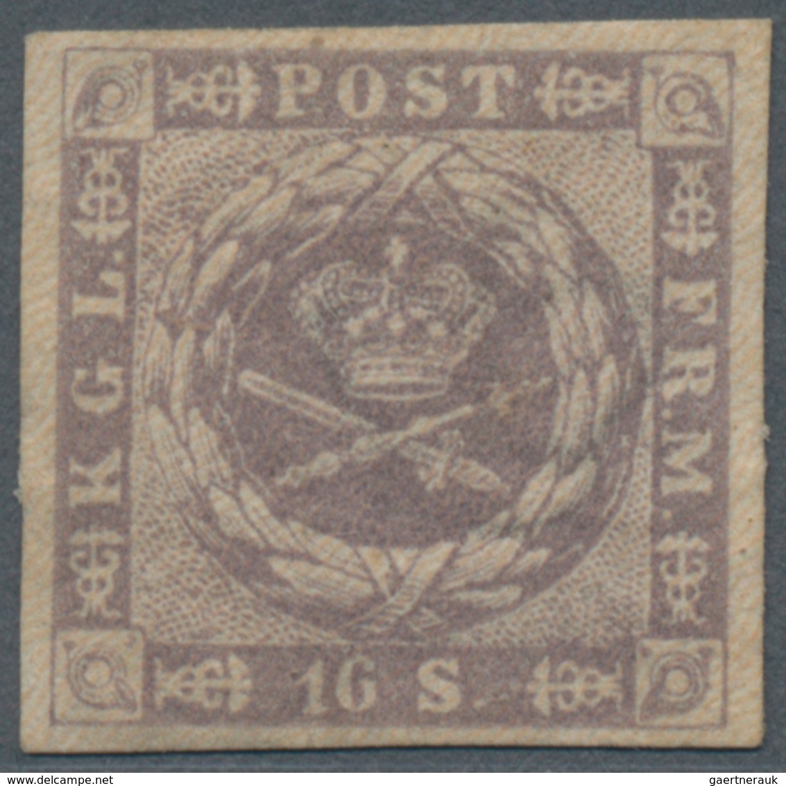 Dänemark: 1857 16s. Greyish Violet, Mint Lightly Hinged With Even Wide Margins All Round, Fresh And - Ongebruikt