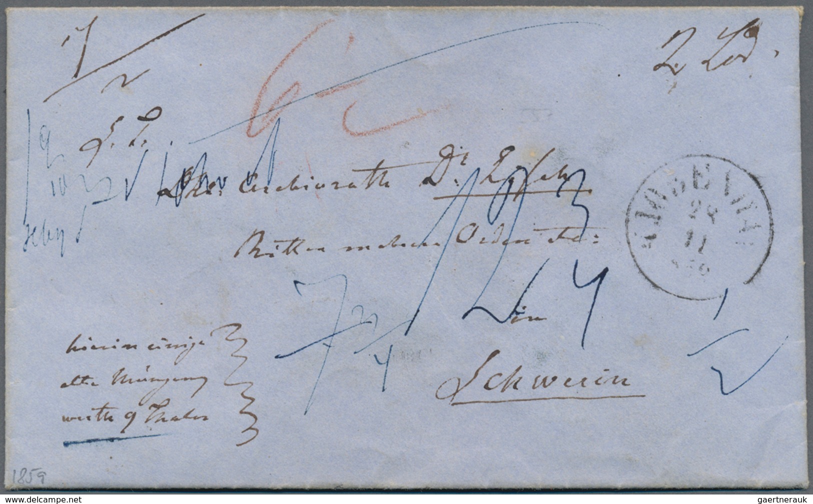 Dänemark: 1859, „KJOBENHAVN 28.11“ Cds On RARE MONEY LETTER „Hiermit Einige Alte Münzen Werth 9 Thal - Ungebraucht