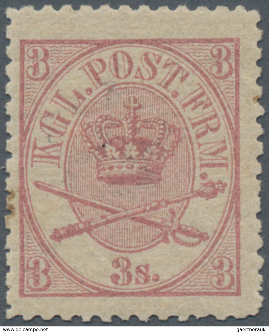 Dänemark: 1870 3c. Lilac-rose, PERF 12½, 4th Printing, MINT NEVER HINGED, With Few Little Brownish S - Ungebraucht