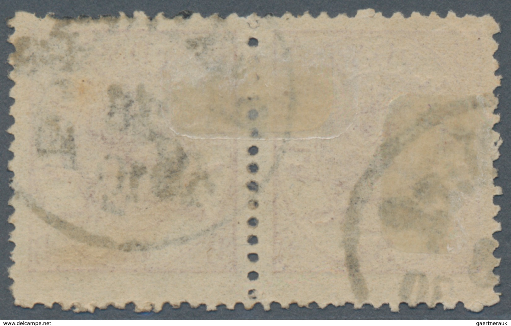 Dänemark: 1870 3s. Lilac Horizontal Pair, 4th Printing, PERF 12½, Used And Cancelled By "PKXP N:r2/1 - Ongebruikt