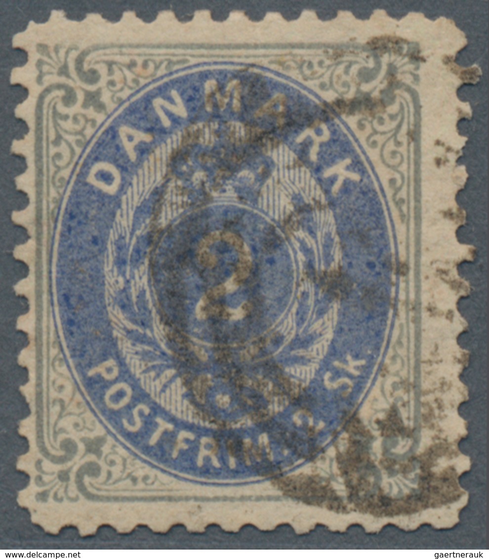 Dänemark: 1871 2s. Blue-grey & Bright Ultramarine, PERF 12½, Used In Copenhagen And Cancelled By Num - Ongebruikt