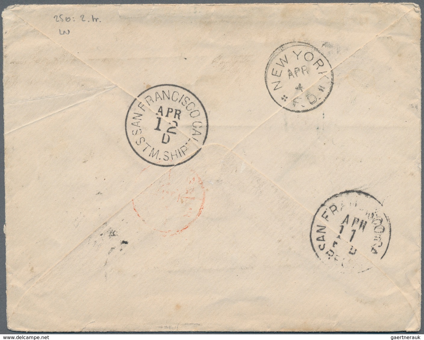 Dänemark: 1890 (ca.) Destination SANDWICH ISLANDS: Cover From Copenhagen To Hana Plantation (Maui), - Unused Stamps
