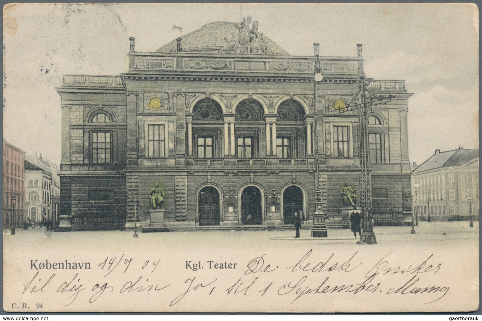 Dänemark: 1904 Destination JAPAN: Picture Postcard (Royal Theatre) From Copenhagen To Yokohama Via T - Ungebraucht