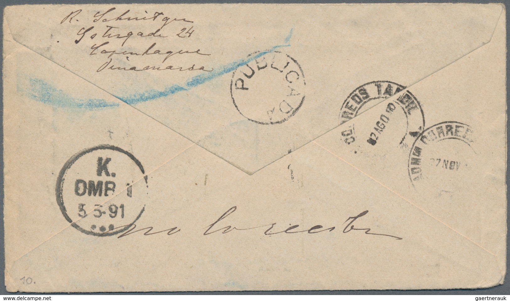 Dänemark: 1890 Destination ARGENTINA: Cover From Copenhagen To The Danish Consulate In Tandil, Argen - Ungebraucht