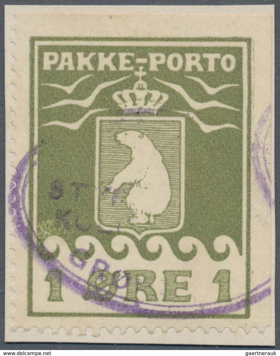 Dänemark - Grönland: 1915, 1 Ore, Top And Bottom Imperforated On Piece, With Certificate Gunnar L. N - Briefe U. Dokumente