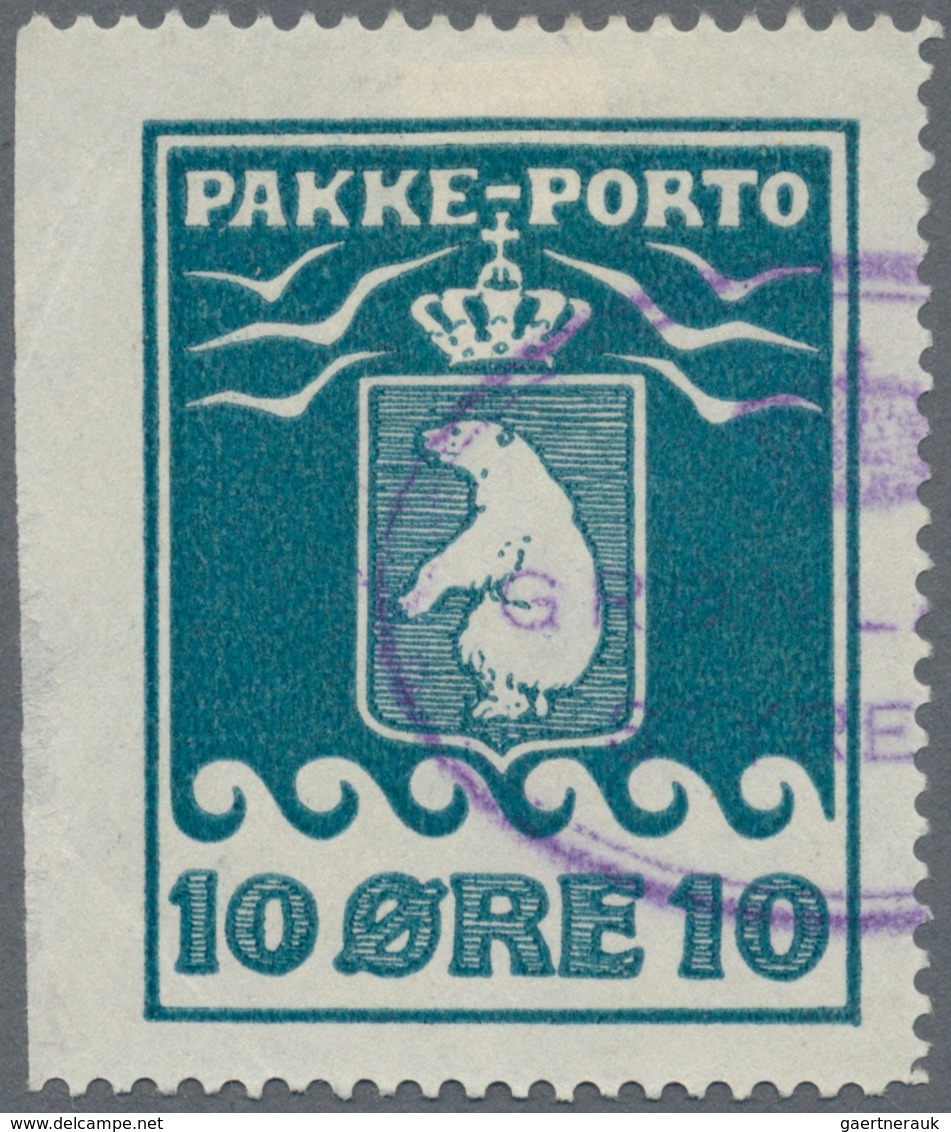 Dänemark - Grönland: 1915, 10 Ore, 3rd Printing, Imperforated At Left. Violet Cancelled "GRØNLANDS S - Briefe U. Dokumente