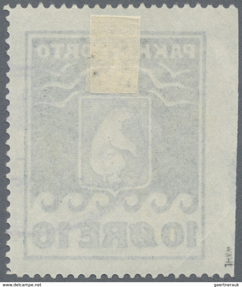 Dänemark - Grönland: 1915, 10 Ore, 3rd Printing, Imperforated At Left. Violet Cancelled "GRØNLANDS S - Brieven En Documenten