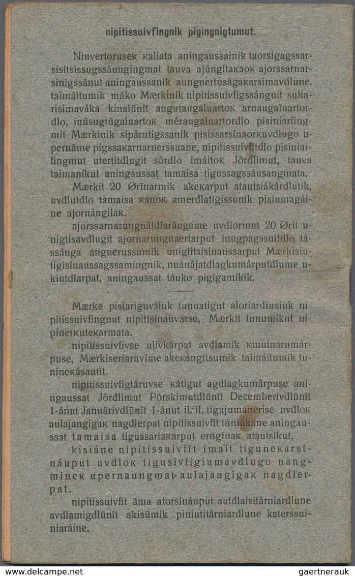 Dänemark - Grönland: 1950 Saving Stamps Booklet In Grey Containing 13 Large-numeral Postal Saving St - Brieven En Documenten