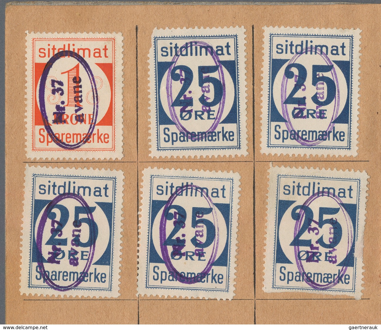 Dänemark - Grönland: 1950 Saving Stamps Booklet In Grey Containing 13 Large-numeral Postal Saving St - Briefe U. Dokumente