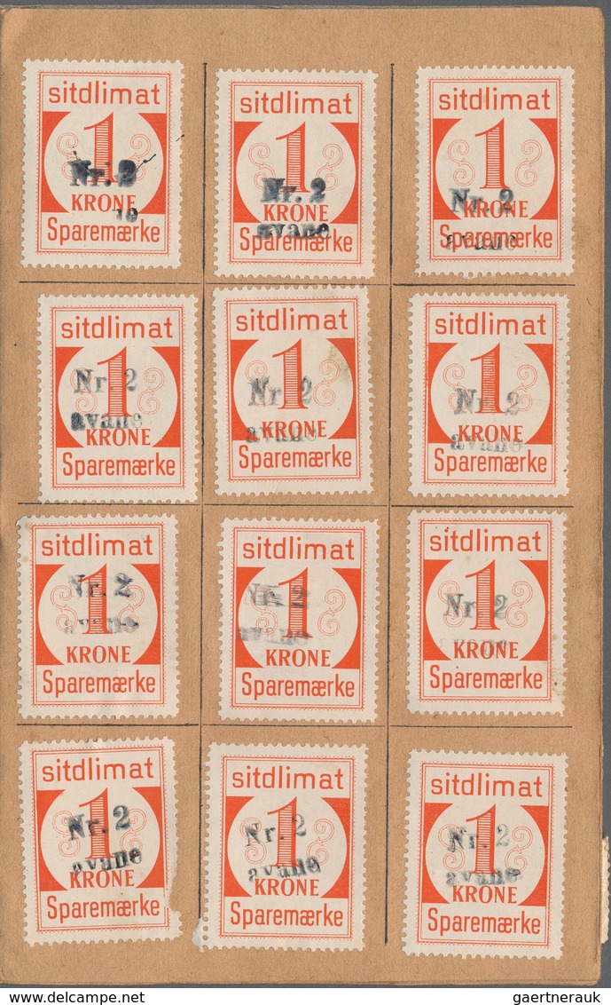 Dänemark - Grönland: 1950 Saving Stamps Booklet In Grey Containing The Maximum Of 144 Large-numeral - Brieven En Documenten