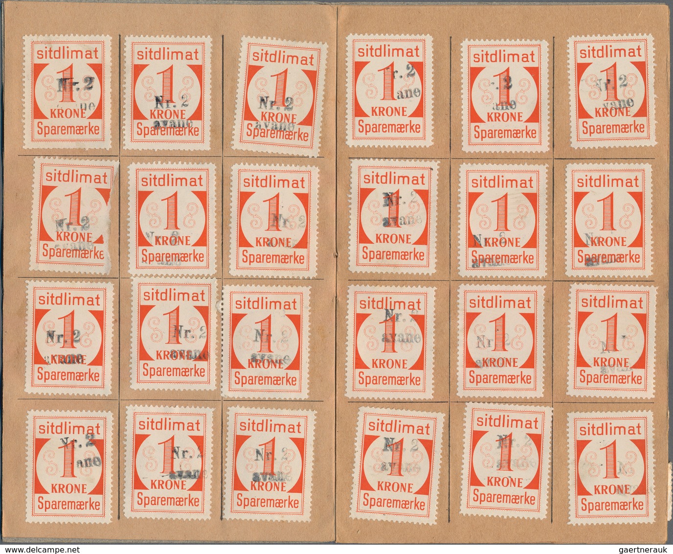 Dänemark - Grönland: 1950 Saving Stamps Booklet In Grey Containing The Maximum Of 144 Large-numeral - Brieven En Documenten