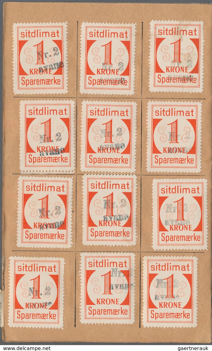 Dänemark - Grönland: 1950 Saving stamps booklet in grey containing the maximum of 144 large-numeral