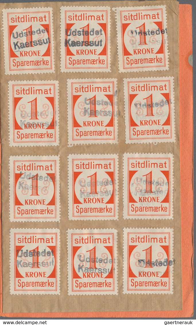Dänemark - Grönland: 1951 Saving Stamps Booklet In Red-orange Containing 45 Large-numeral Postal Sav - Brieven En Documenten