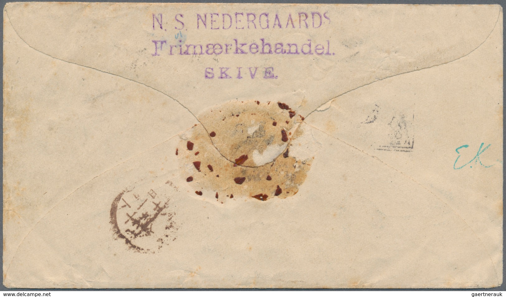 Dänemark - Ganzsachen: 1894 Destination JAPAN: Postal Stationery Envelope 4 øre Blue Used Registered - Postwaardestukken