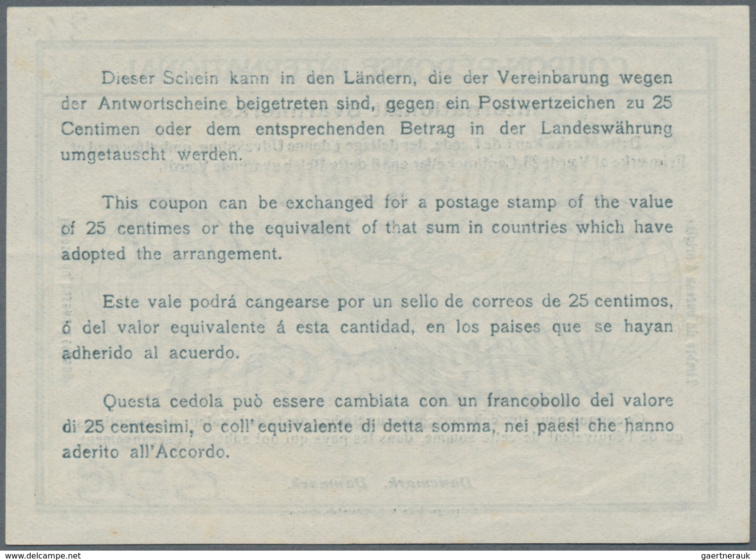 Dänemark - Ganzsachen: 1910 (ca.), 25 Öre IAS Sample ROME Unused Without Issue Cancel - Postwaardestukken