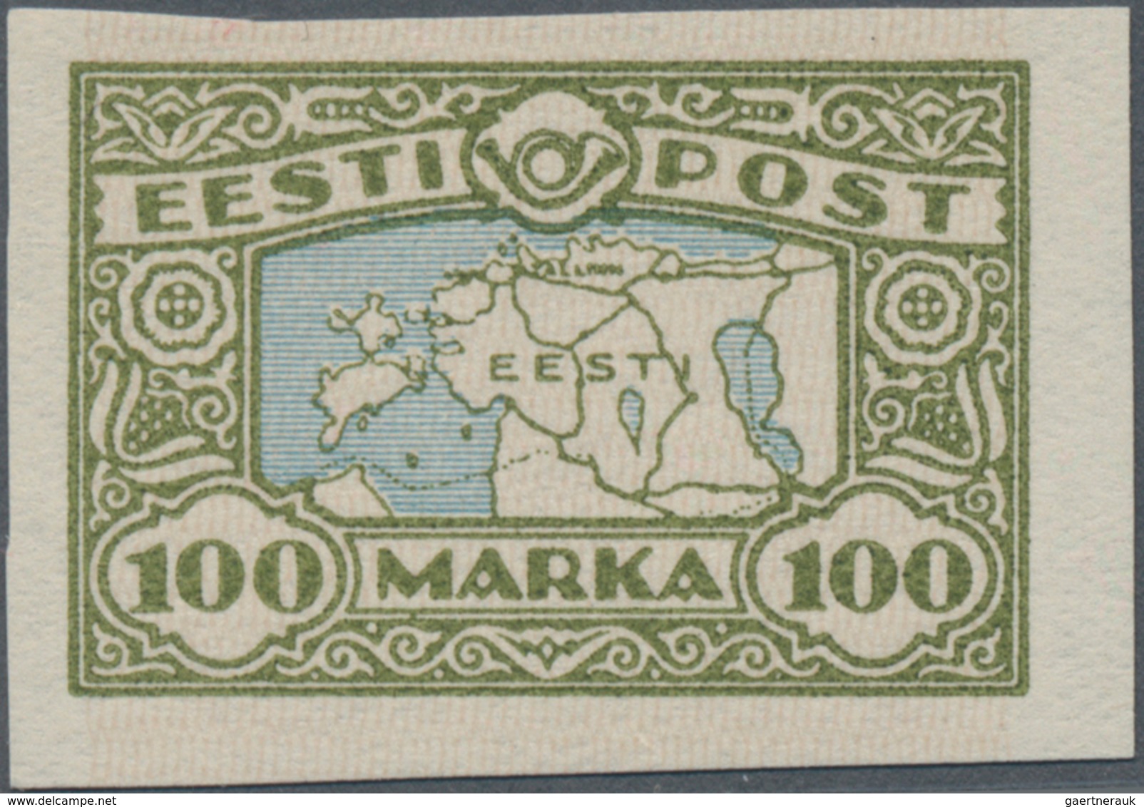 Estland: 1923. Map Of Estonia 100 M, Mint, NH. (G2) - Estland