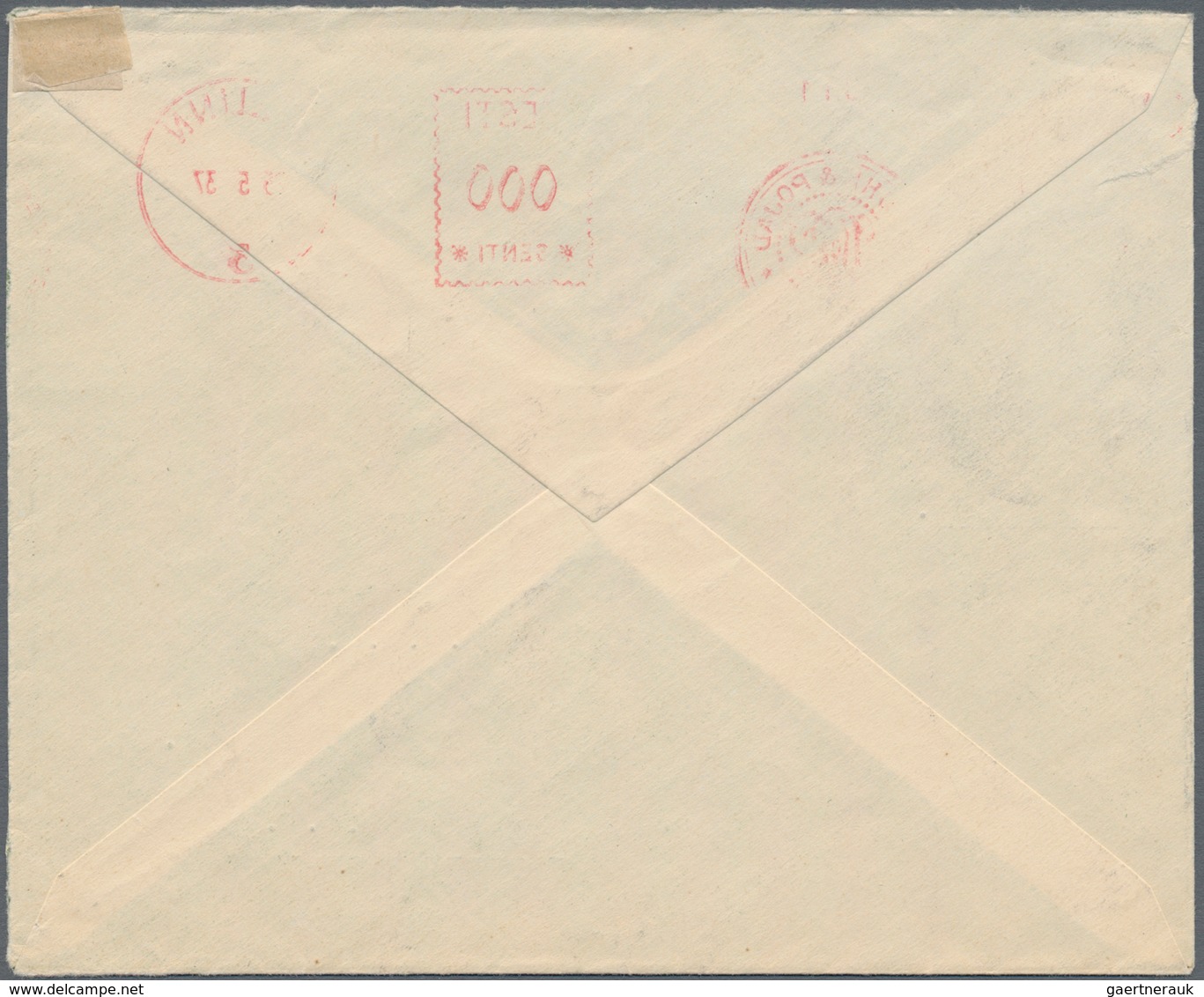Estland - Besonderheiten: 1937, 65 Senti Franking Stamp From Tallin On Airmail Letter To Berlin, On - Estland