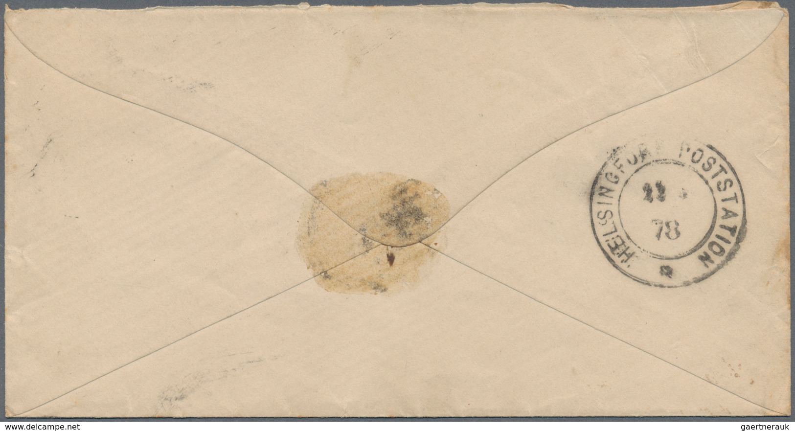 Finnland: 1878, 32 P Carmine Thin Paper On Letter From Helsingfors To St. Petersburg - Gebruikt