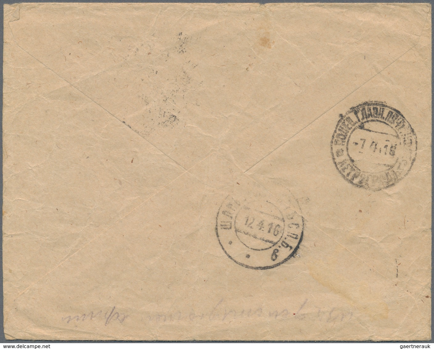 Finnland: 1916, Field-post Letter From HAMINA To The Breeding House Schlüsselburg/Russia With Large - Gebraucht