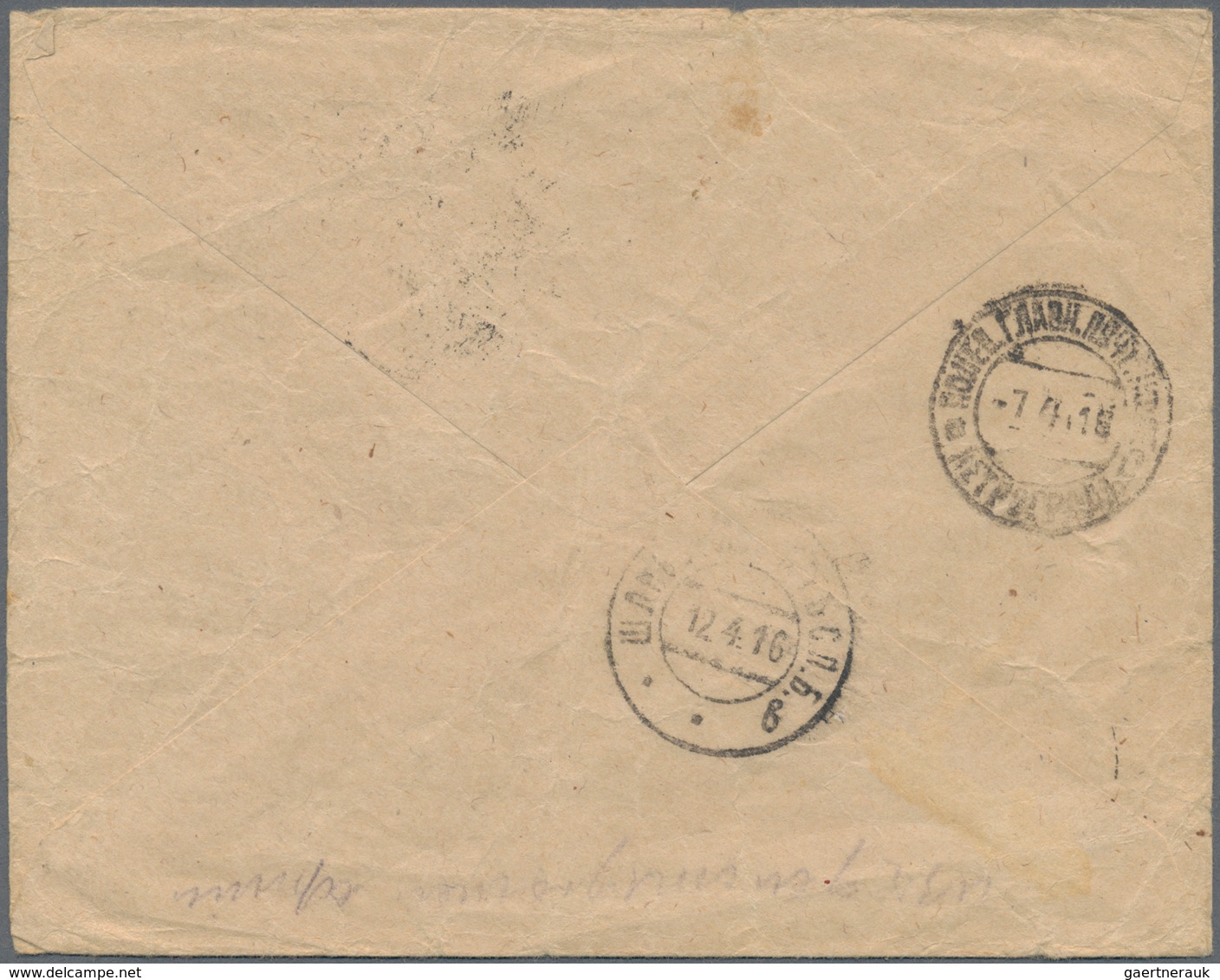 Finnland: 1916, Field-post Letter From HAMINA To The Breeding House Schlüsselburg/Russia With Large - Gebruikt